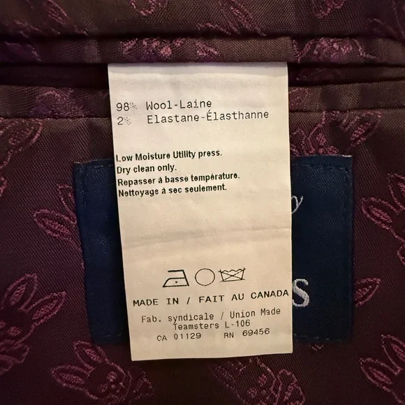 Men's Maroon/Burgundy Psycho Bunny Blazer/Coat - Picture 7 of 7